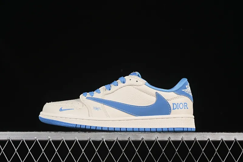 All categories Air Jordan Jordan series basketball shoes Air Jordan 1 Low High-end customized low-top sneakers Travis Scott x Fragment Design x Air Jordan 1 Low OG SP AJ1 Dior joint sky blue and beige low-top cultural casual sneakers LD2025-028